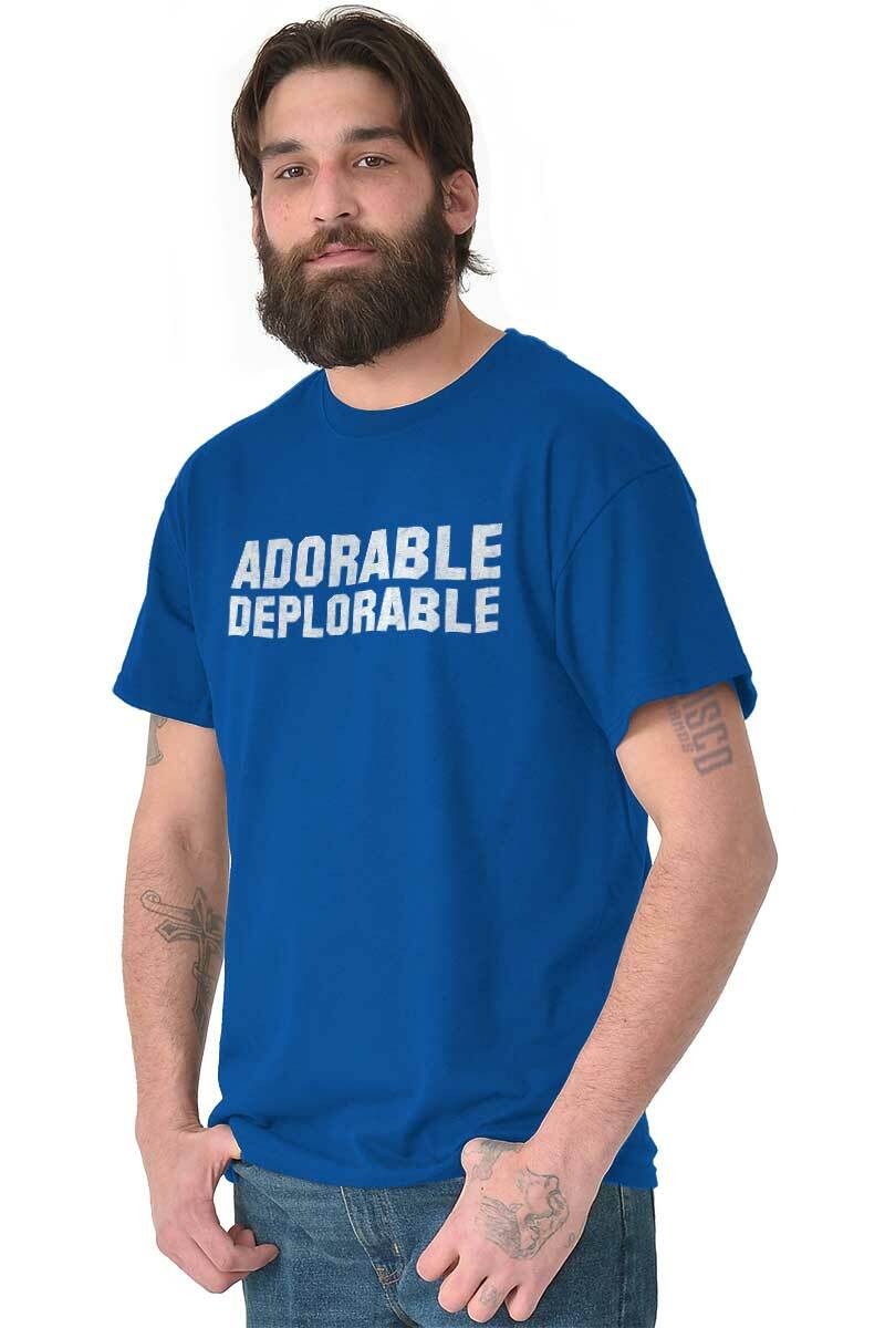 Adorable Deplorable Funny Sarcastic Political Adult Short Sleeve Crewneck Tee gallery