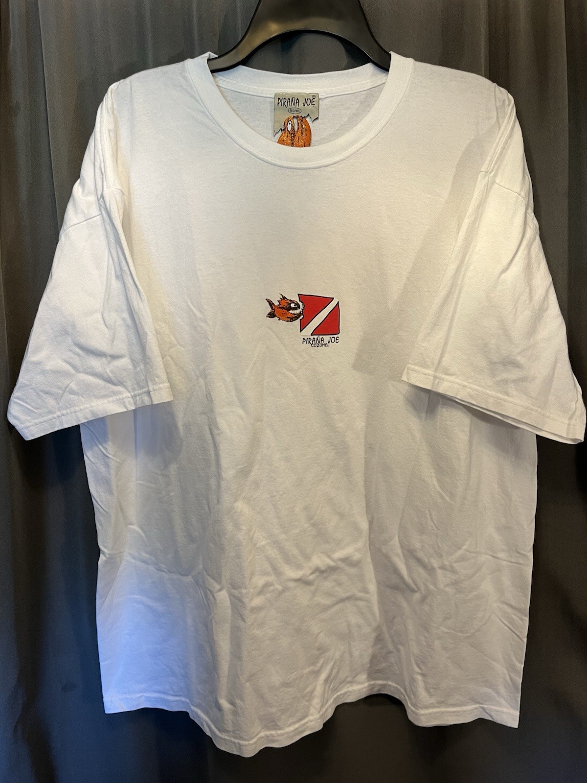 Piranha Joe Cozumel Mexico White Fish Graphic Shirt Size XXL 2XL