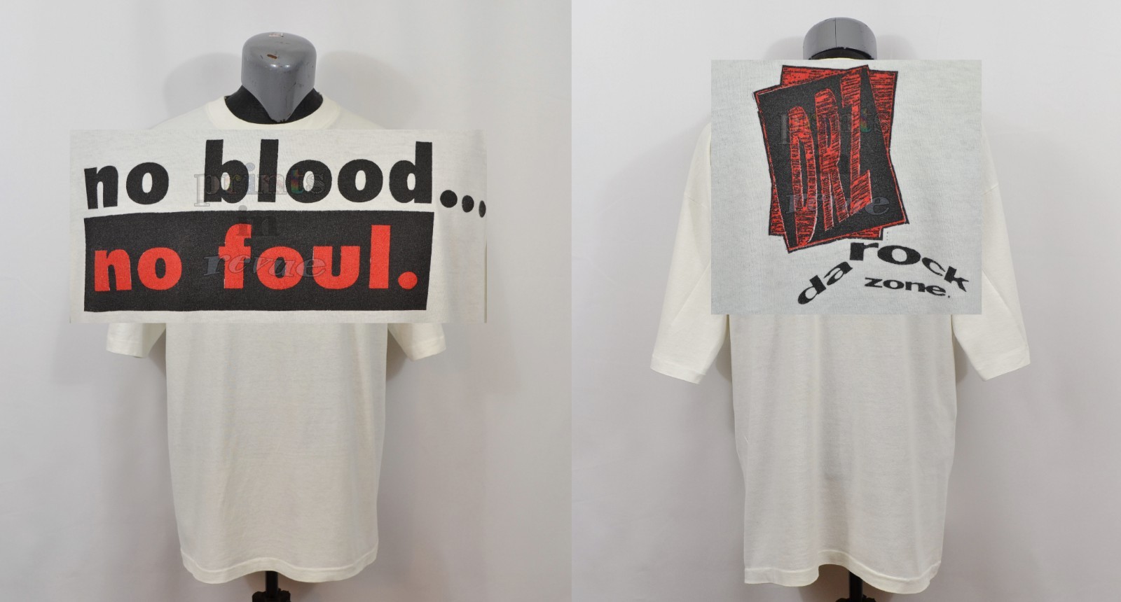 Vintage No Blood No Foul Da Rock Zone T-Shirt 1990’s Single Stitch Oversized L