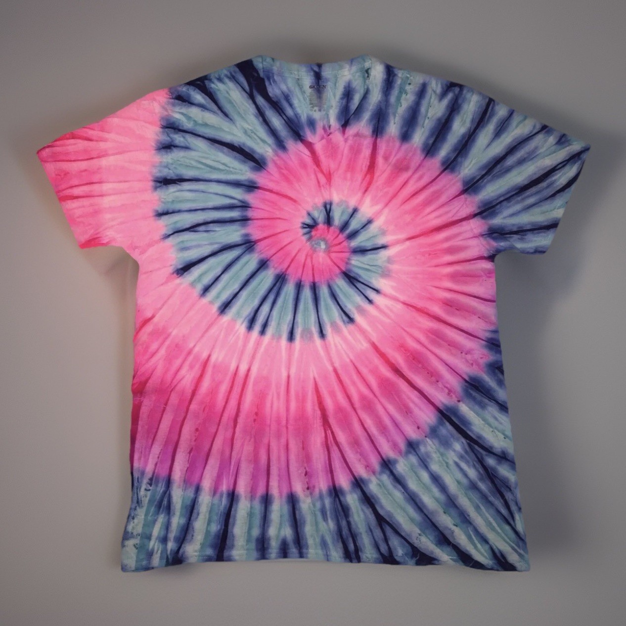 *New* 3XL & 4XL Handmade Tie Dye, Pink Blue Spiral, Crew or V-Neck gallery