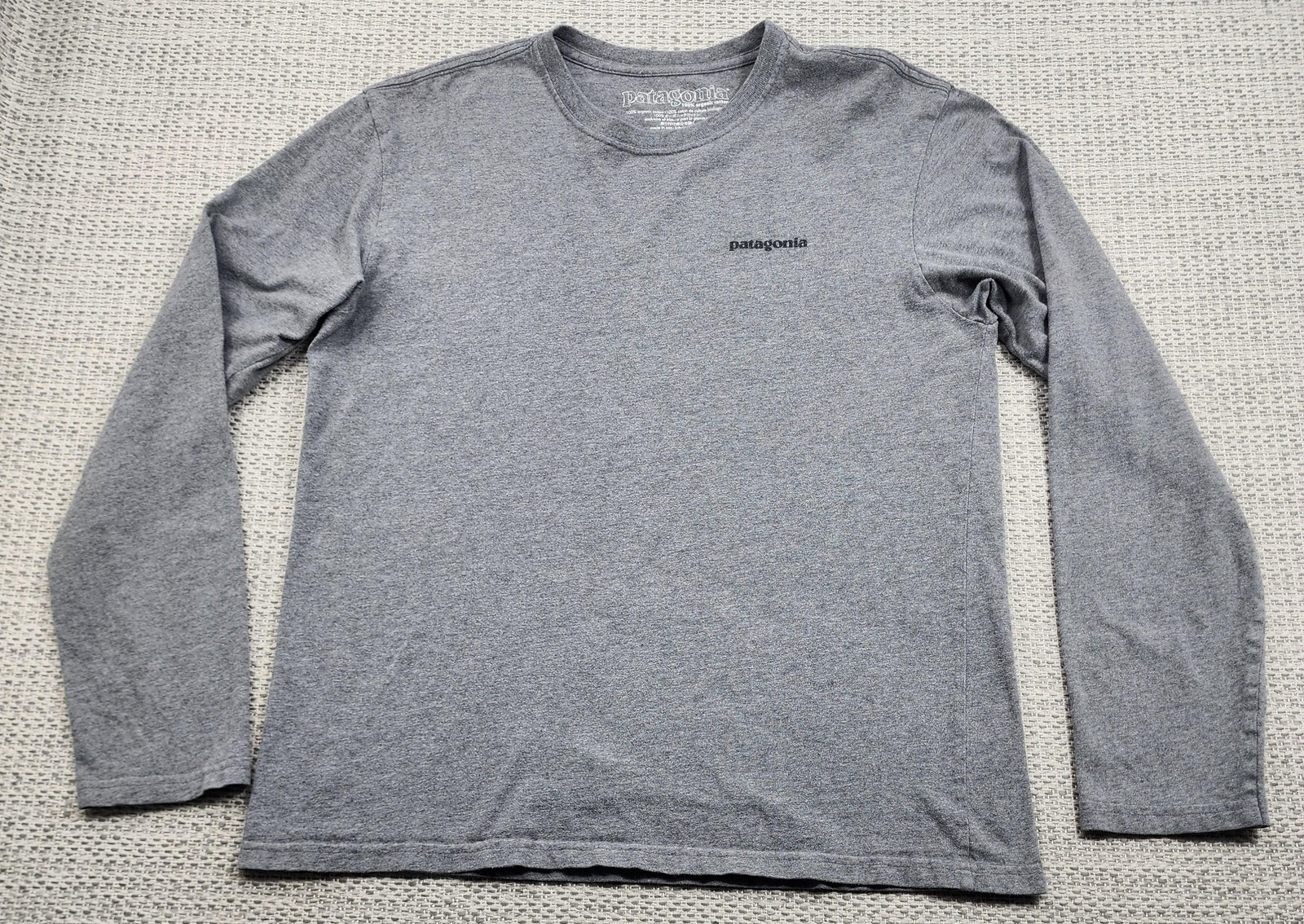 Patagonia Shirt Mens M Gray Long Sleeve Organic Cotton Logo Outdoor USA Made gallery