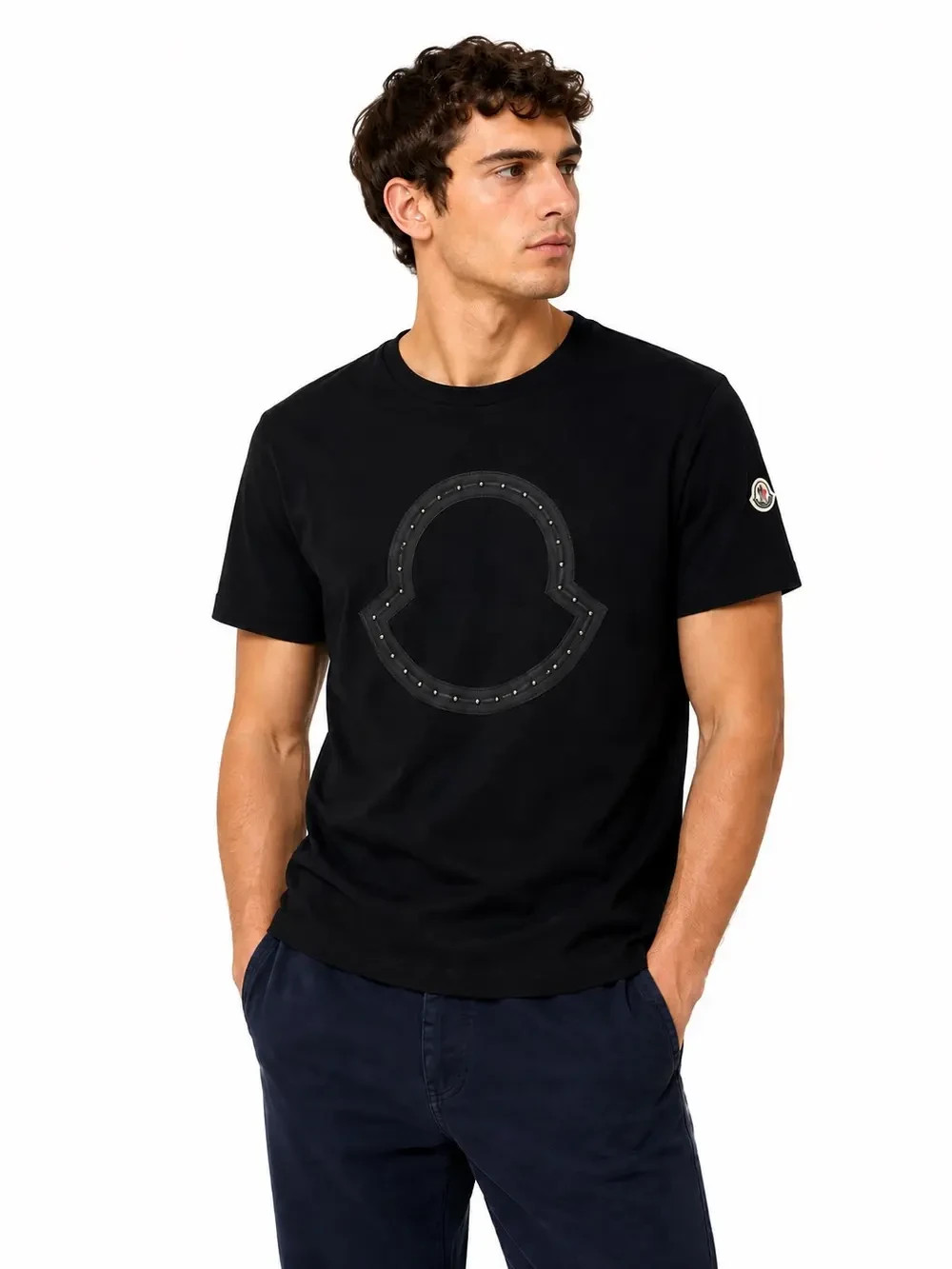 Moncler SS T-Shirt Black Big Logo Size S gallery