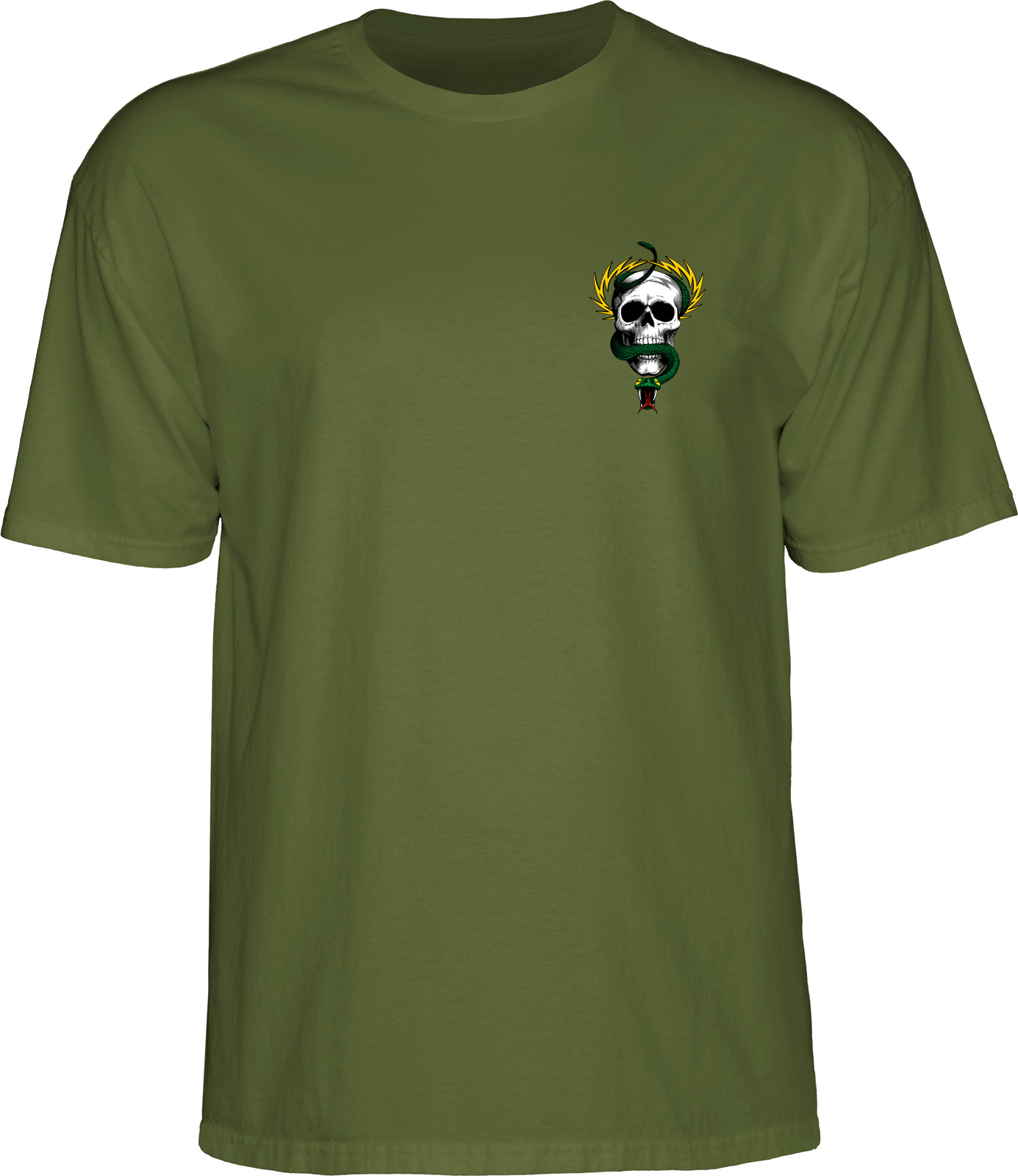 Powell Peralta Mike McGill SKULL AND SNAKE Skateboard T Shirt MILITARY GREEN gallery