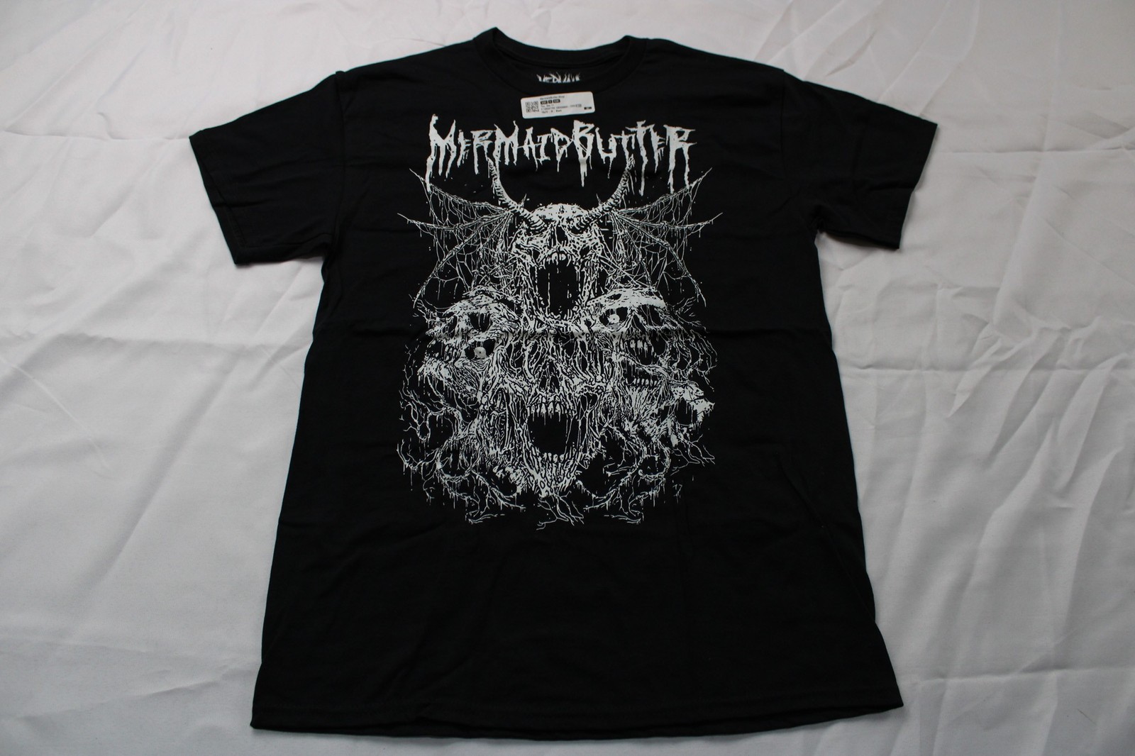 Mermaid Butter Unisex Adult's Short Sleeve Melting Skulls Tee WR4 Black Medium gallery
