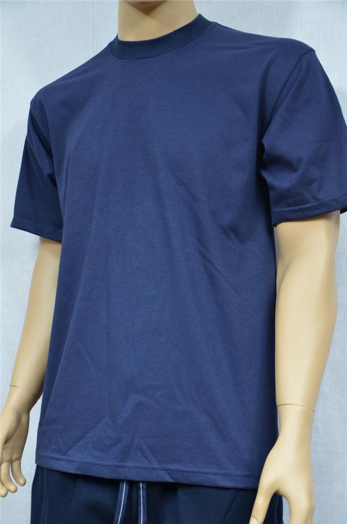 2 NEW PROCLUB S-5XLT HEAVY WEIGHT T-SHIRTS NAVY BLUE PLAIN TEE PRO CLUB BLANK gallery