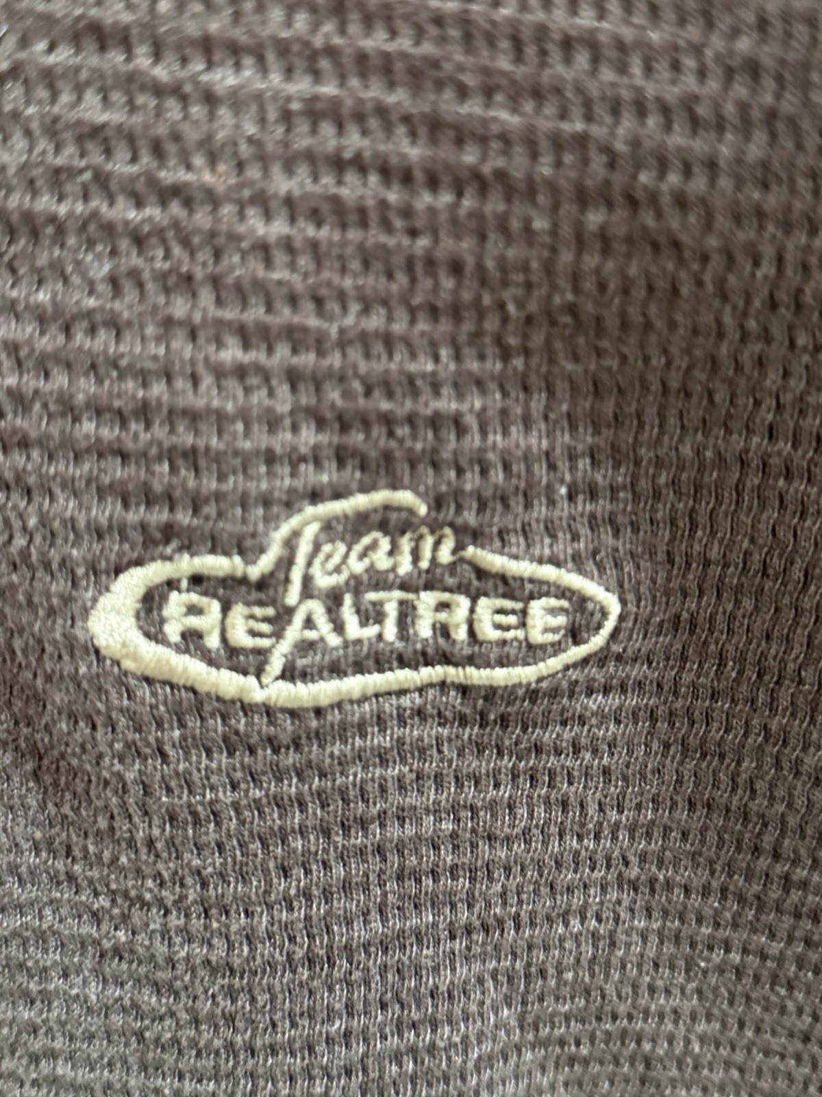Realtree Waffle Knit Thermal Henley Long Sleeve Shirt Crew Neck Mens L gallery