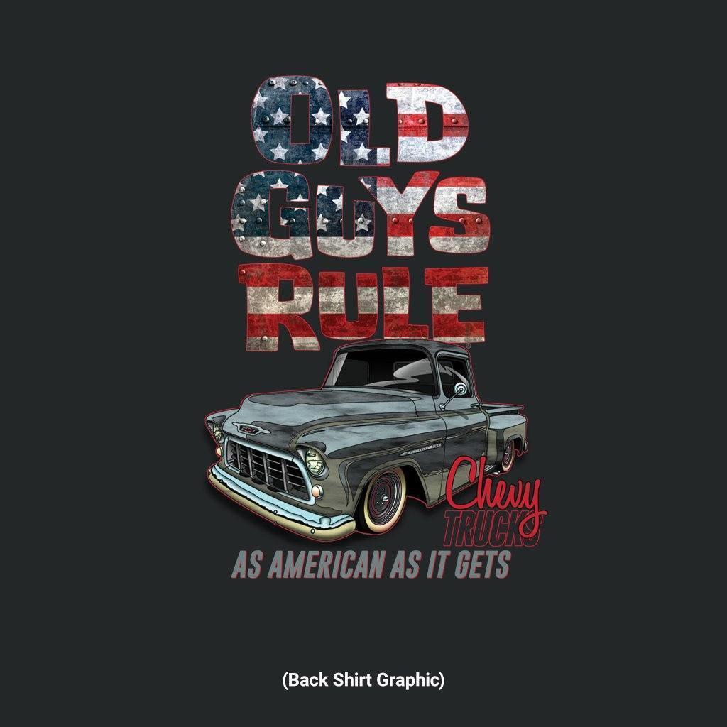 Old Guys Rule Chevy Trucks "As American As It Gets" Men's T-Shirt, Choose Size gallery