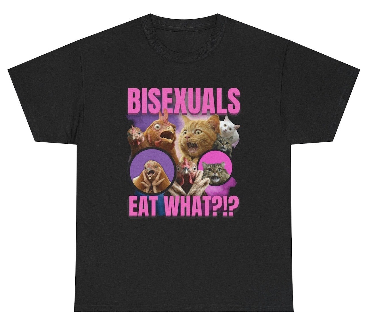 Bisexuals Eat What T Shirt Funny Inappropriate Chicken Cat LGBTQ Meme Gift Tee gallery