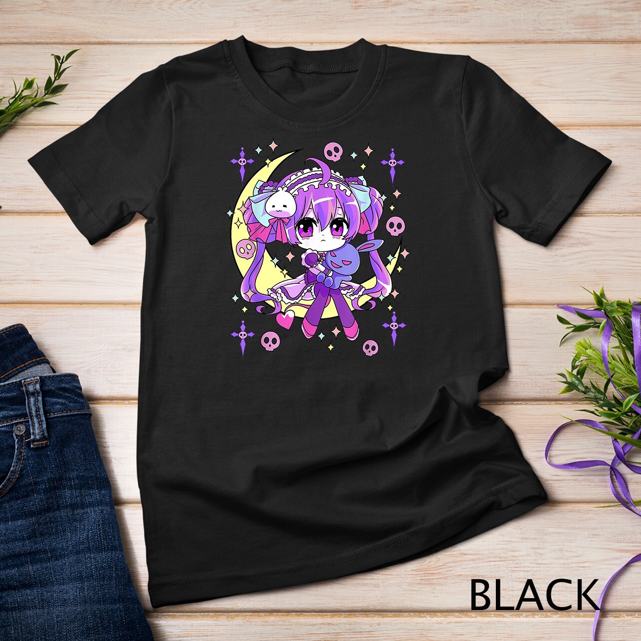 Cute Chibi Kawaii Anime Girls Pastel Goth for Kids T-Shirt Unisex T-shirt