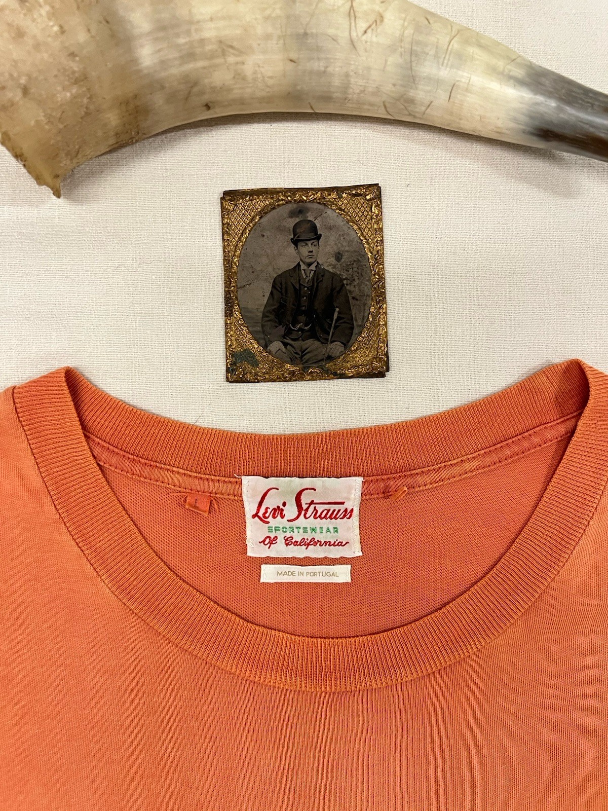 LVC T-Shirt L Levi's Vintage Clothing 50s Sportswear Orange Single Stitch 42" gallery