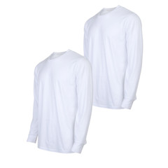 2 Pack Men’s T Shirts with Ridded Cuff Cotton Crew Long Sleeve Classic Fit Solid