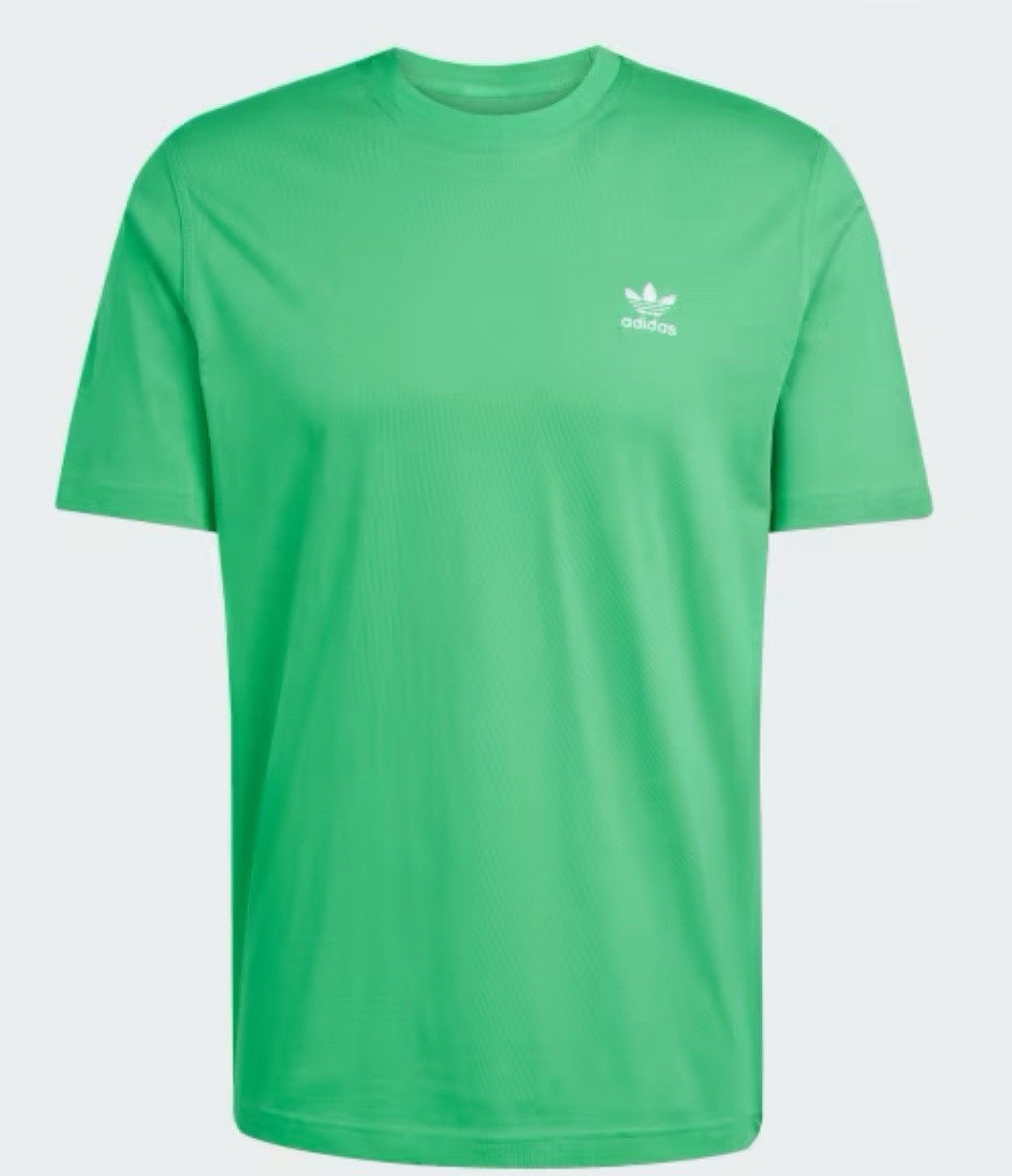 Mens M ADIDAS ORIGINALS logo ESSENTIALS TREFOIL TEE SHIRT GREEN JN0235 med NEW gallery