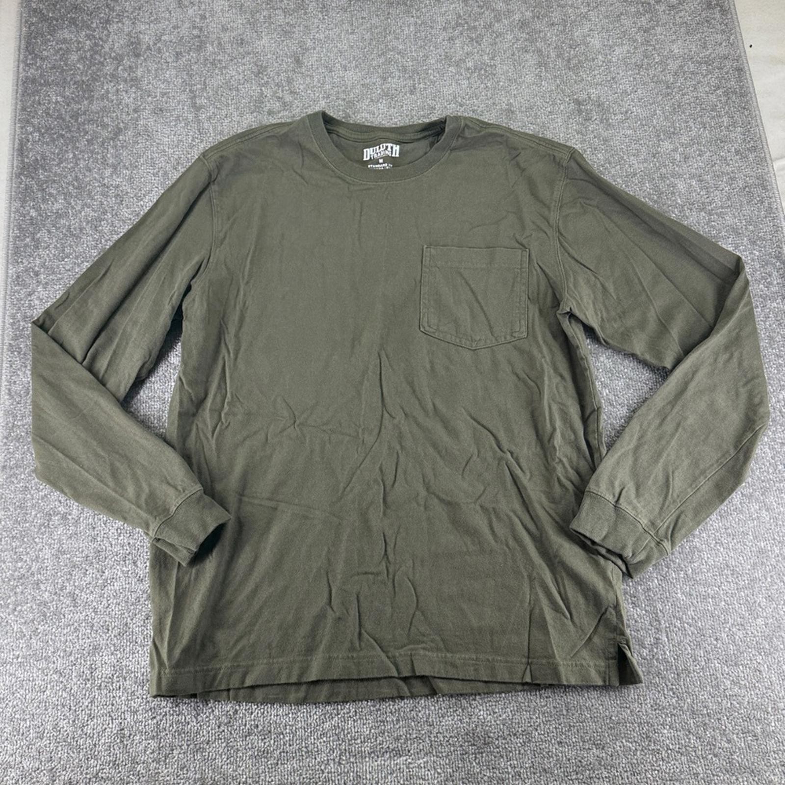 Duluth Long Sleeve Green Longtail T Shirt Untucked Length Standard Fit Mens M gallery