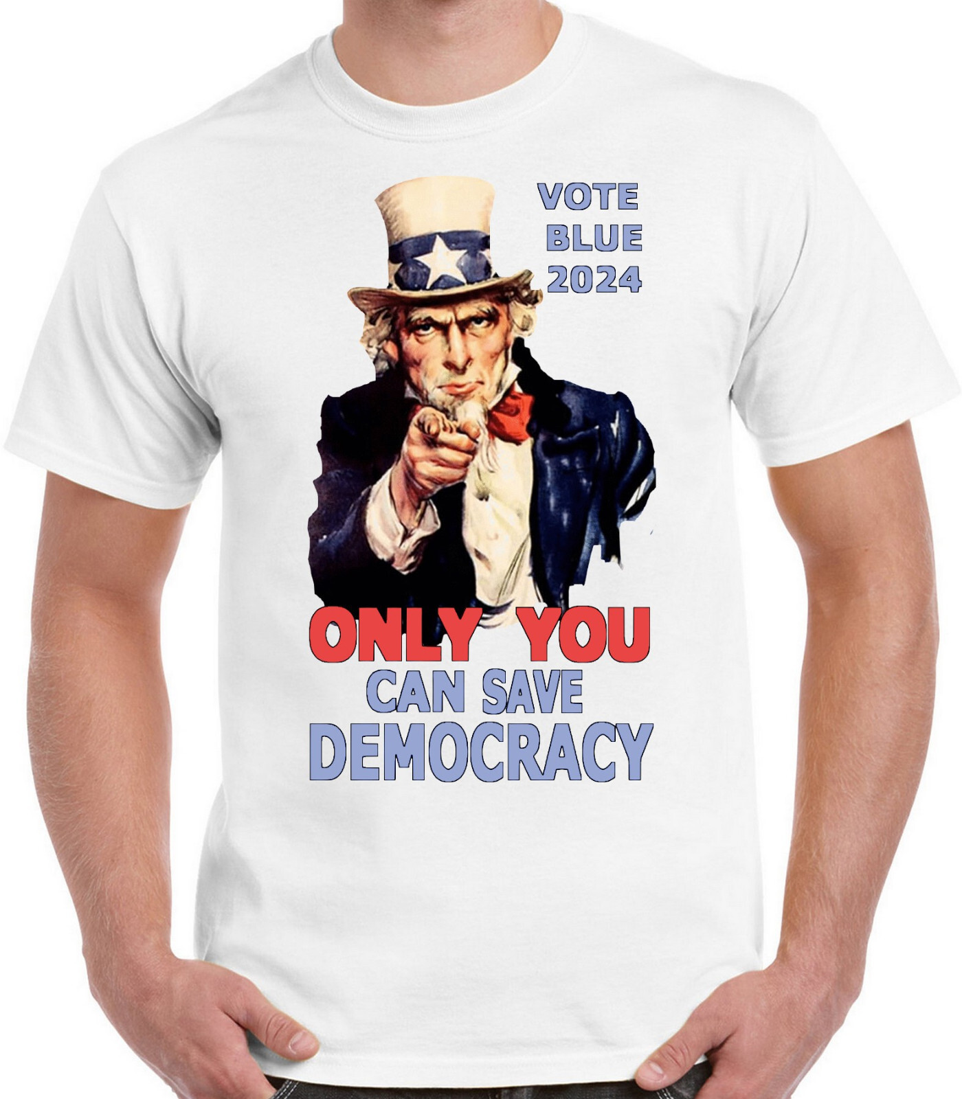 Uncle Sam T-shirt. Gray,Khaki,White,Yellow. S -3-XL Free Ship to USA 100% Cotton gallery