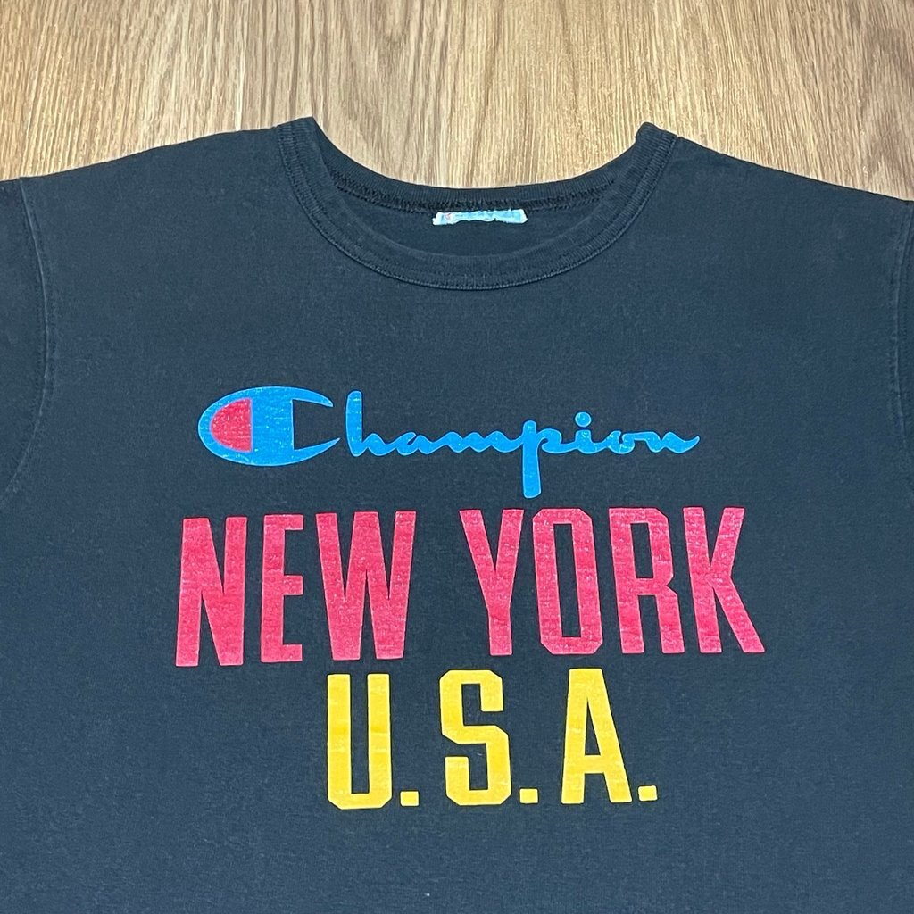 Vintage VTG Champion New York USA T Shirt Black NO TAG SEE DESC gallery