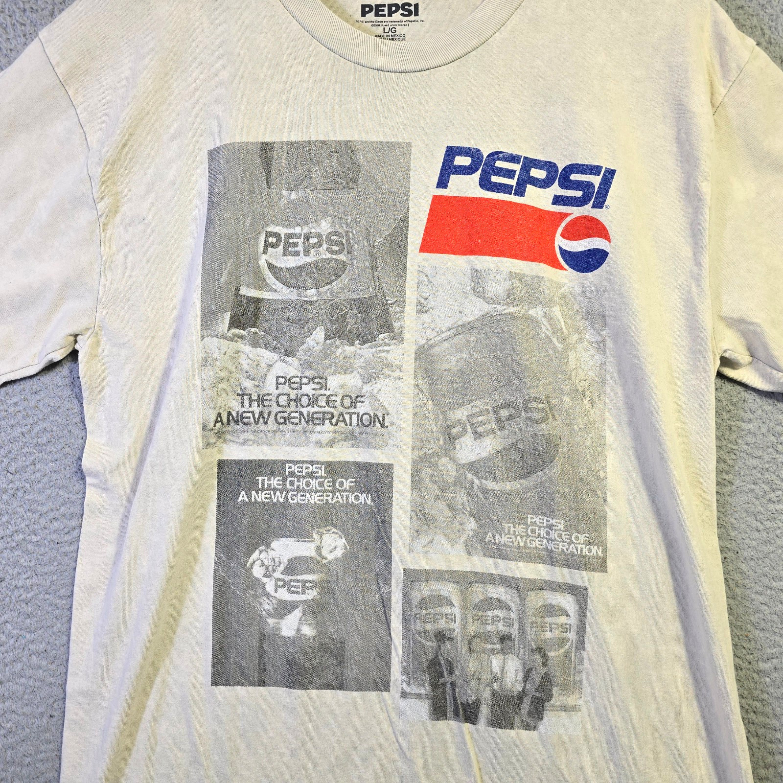 Pepsi Shirt Mens Large White Logo 90s 80s Retro Soda Pop Casual NWT