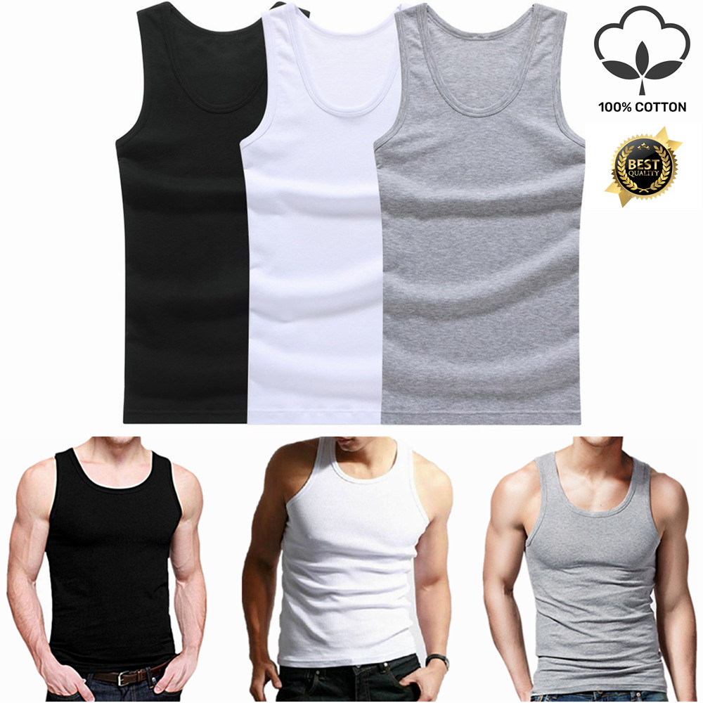 6 Packs Mens 100% Cotton Tank Top Ribbed A-Shirt Wife-Beater Undershirt S-2XL gallery