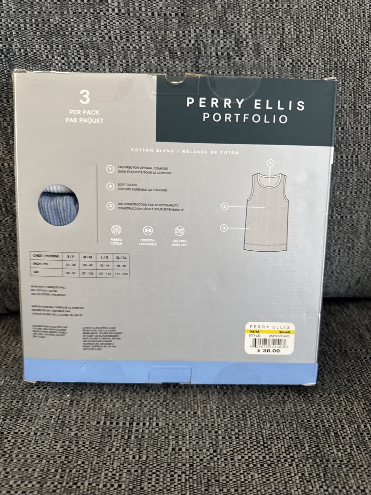 Perry Ellis Cotton Blend Tag Free Medium Size Tank Tops #7300 gallery