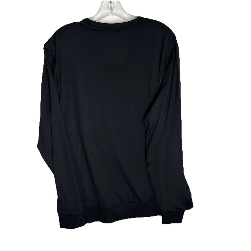 Mens Large Favorite Soft Pullover Black Shirt Front Zipped Pocket Members Mark gallery