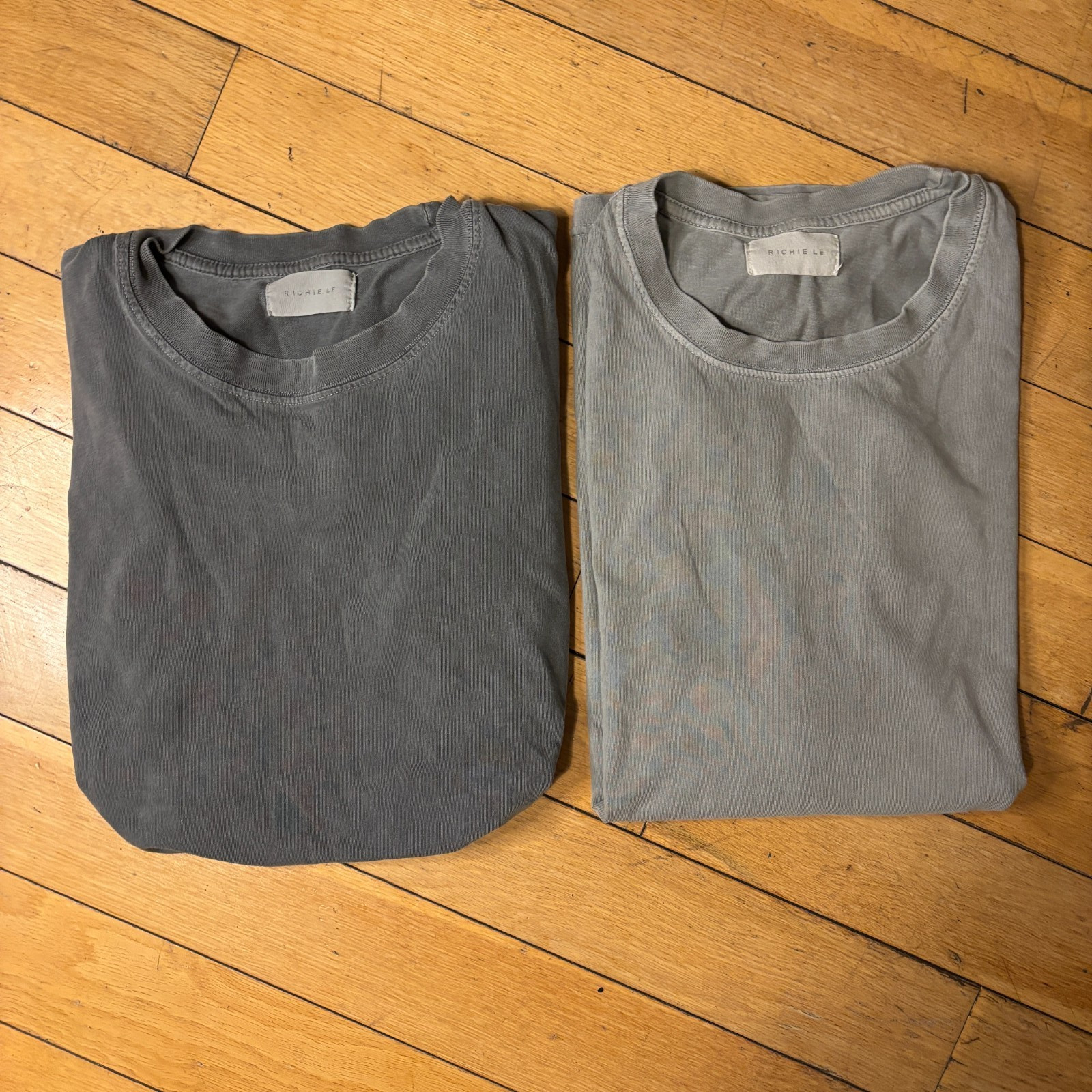 Lot of 2 Richie Le Collection Blank Daily Tee Mens M Gray Made USA Streetwear