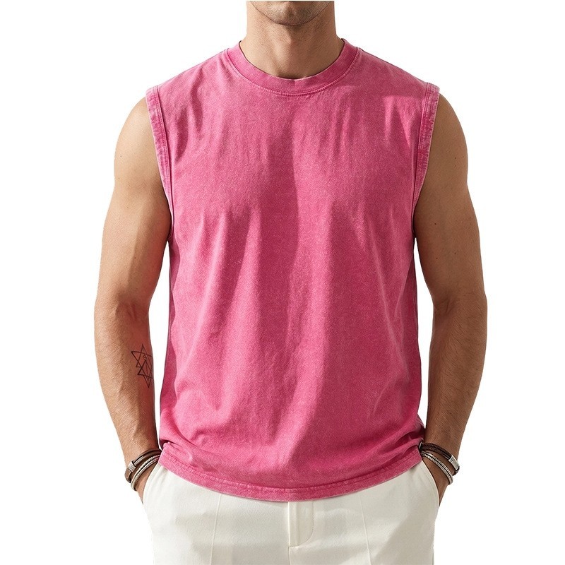 Men's Washed Cotton Sleeveless Tank Top Loose Fit Summer Vest ✅ Buy 2 Save More gallery