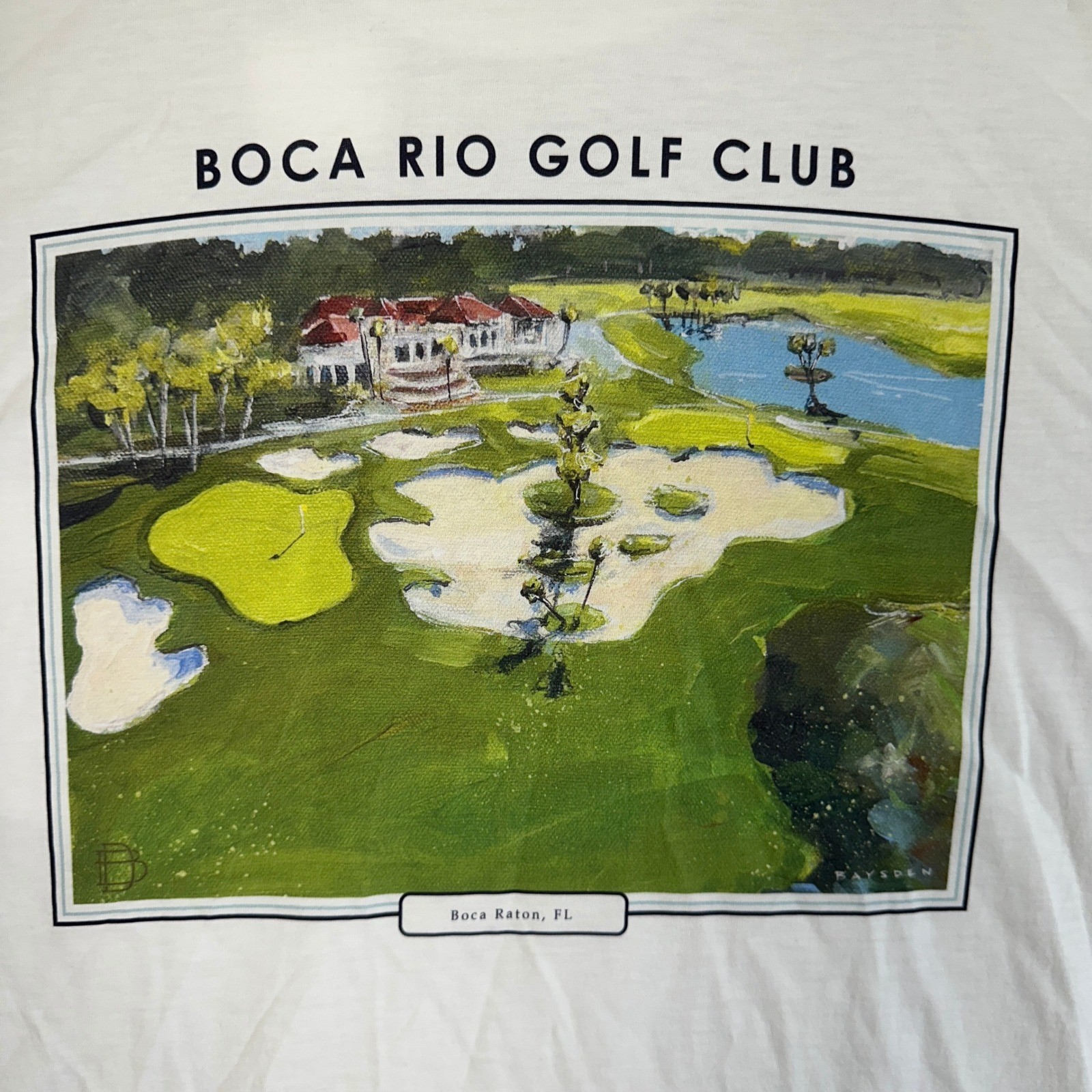 NEW B. Draddy Pima Cotton T-Shirt Mens Large White Boca Rio Golf Club Pocket Tee gallery
