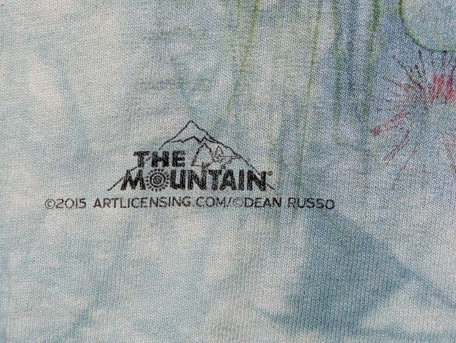 The Mountain Mens T-shirt Blue "Abrsract Angelfish " Retired Logo Large #6497 gallery