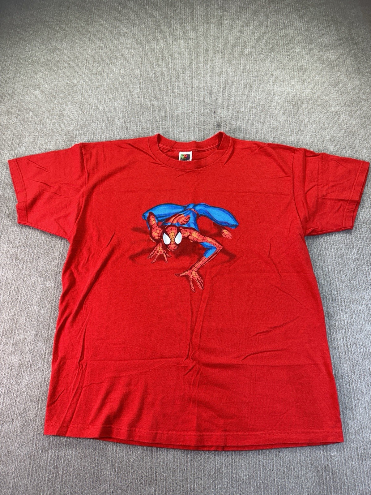 Vintage Marvel Spider-Man Tee XL Fruit Of The Loom Red Double Sided Graphic Y2K gallery