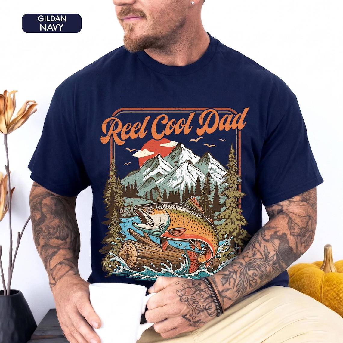 Comfort Colors Reel Cool Dad Fishing Shirt Father's Day Gift For Husband Men Tee gallery