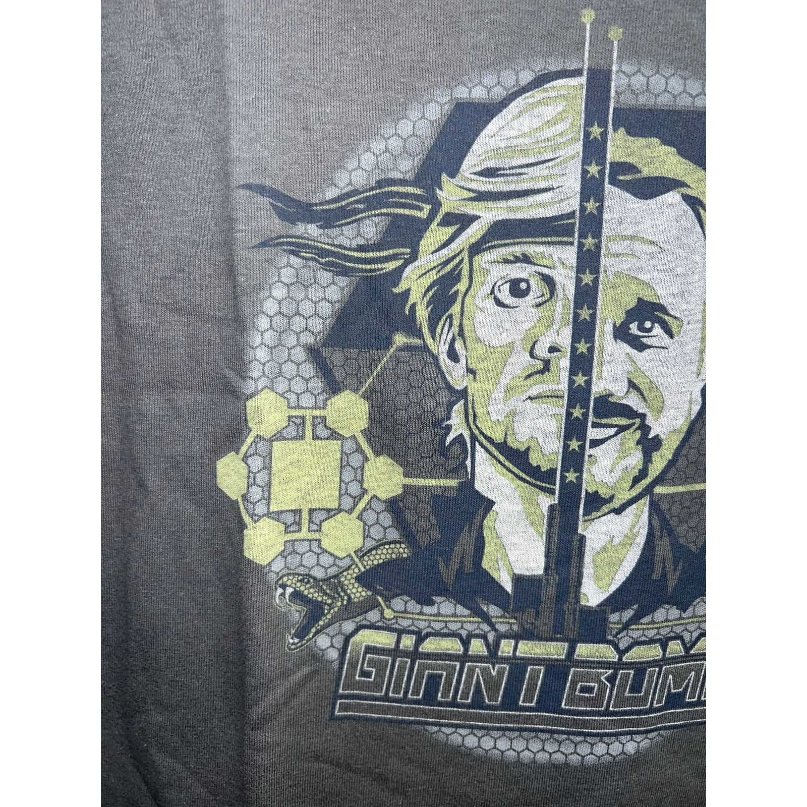 Giant Bomb Shirt Two Face Graphic Gray Short Sleeve Tee Shirt 4XL 4X gallery