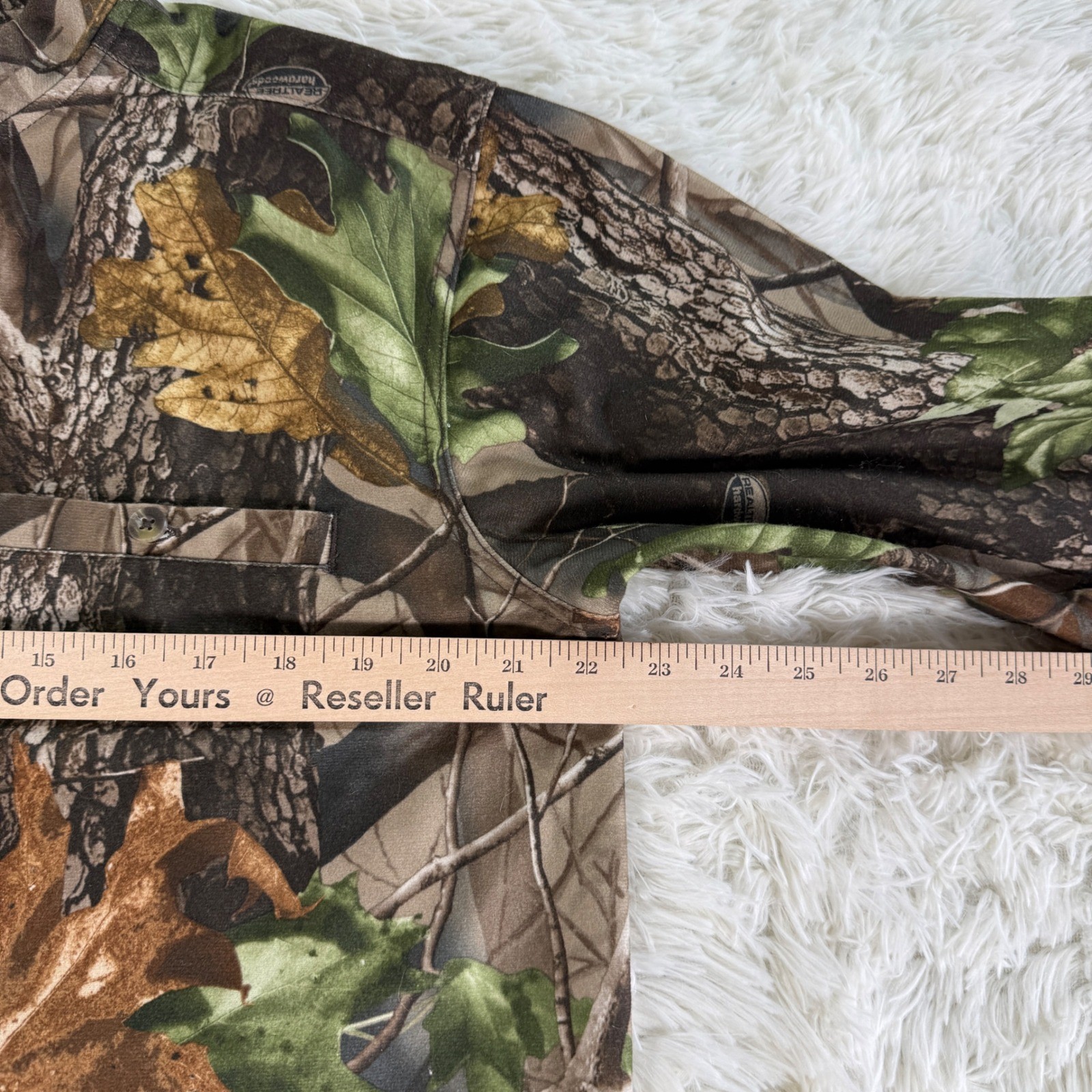 Sportsmans Warehouse Realtree Hardwoods Camo Henley Shirt XL Hunting Outdoors gallery