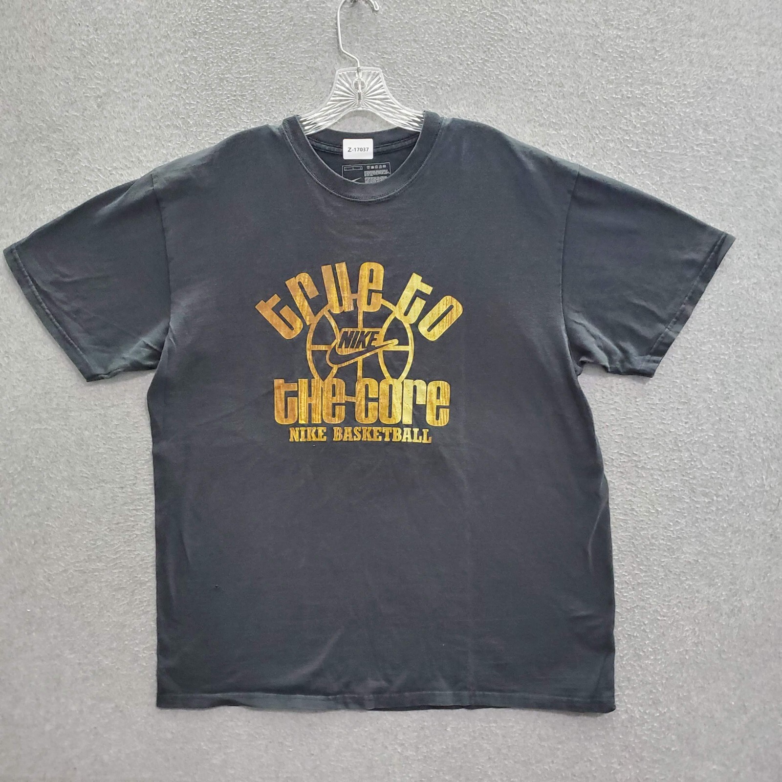 Nike Men Shirt Large Black Swoosh Logo True To The Core Basketball Crew Neck Tee gallery