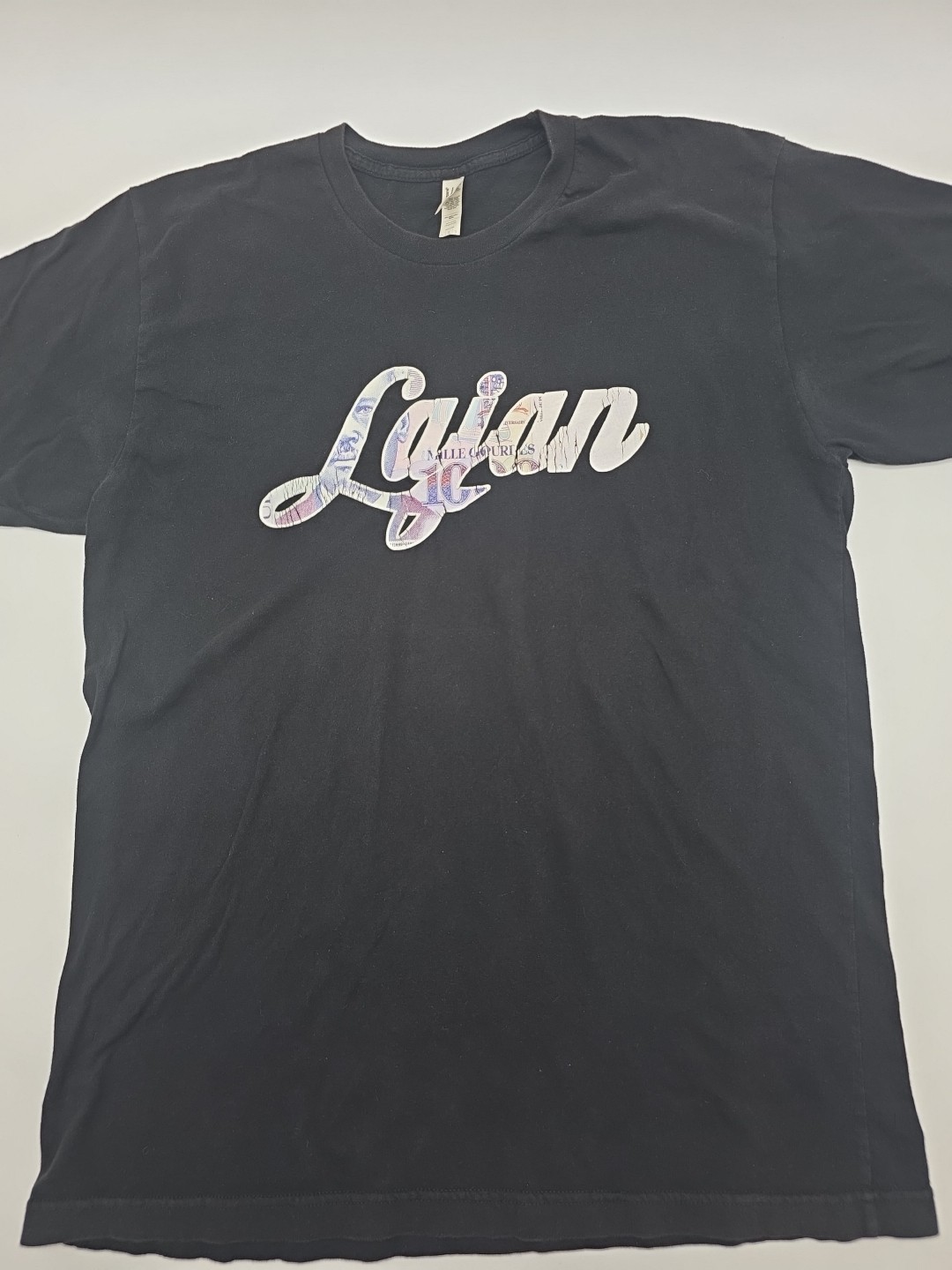 American Apparel T-Shirt Men Large Black Graphic Tee..#40225