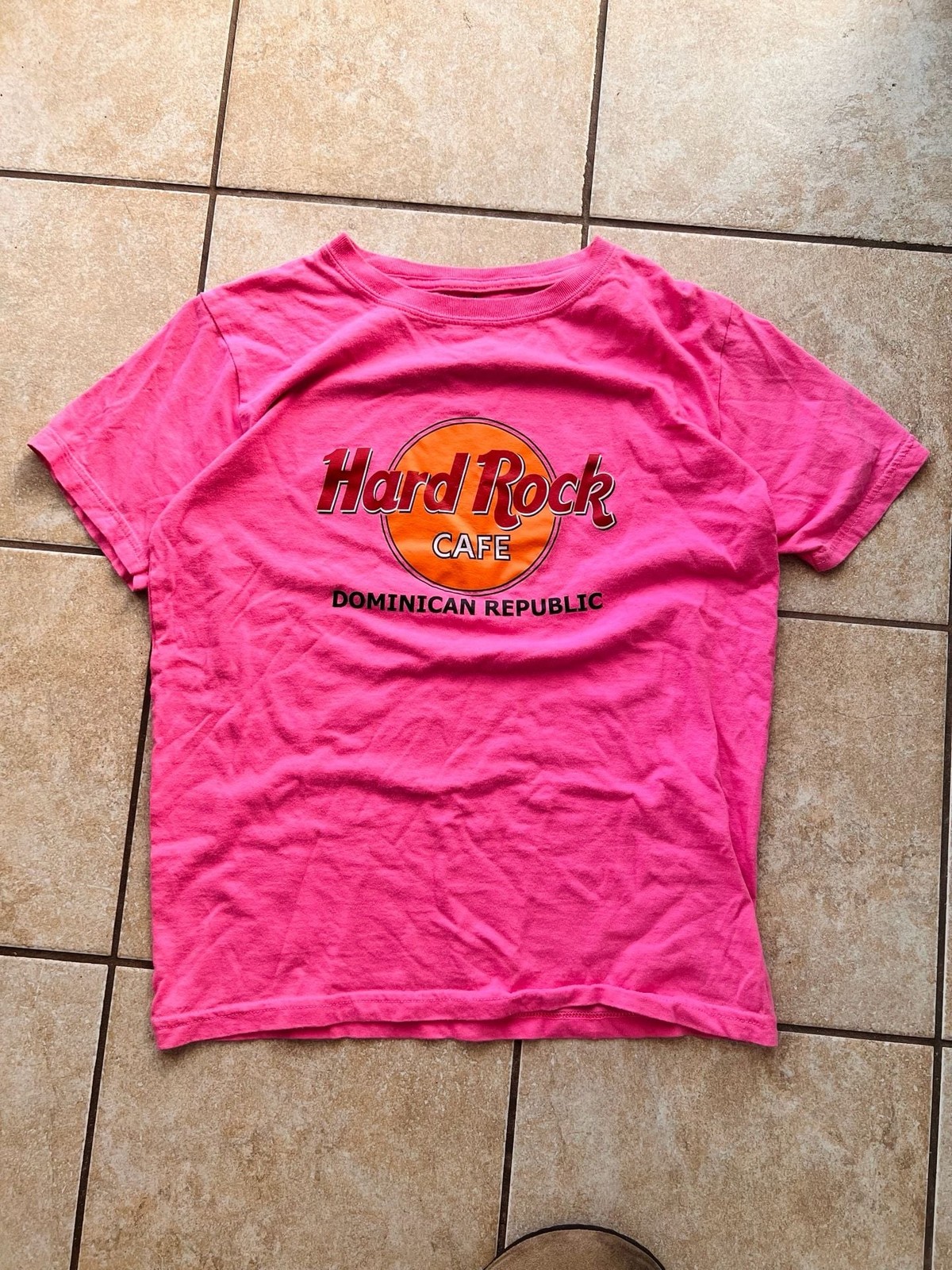 Hard Rock Cafe Dominican Republic Neon Pink Graphic T-Shirt gallery