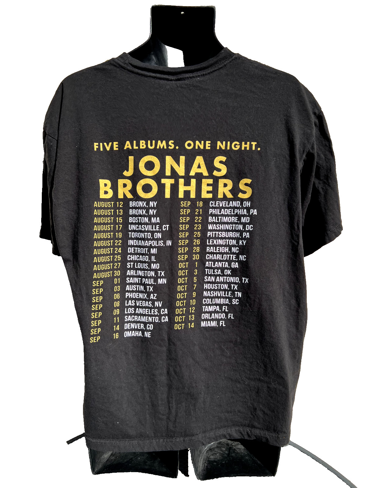 Jonas Brothers Concert T Shirt Five Albums One Night 2023 Black 2 Sided Size XL gallery