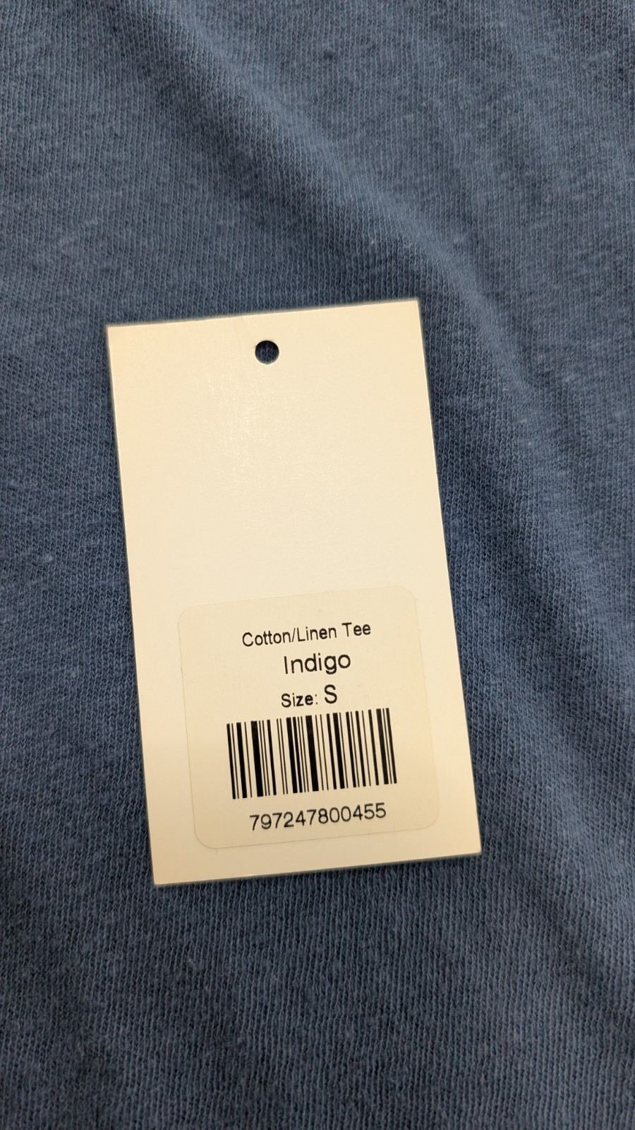 NWT American Trench Indigo Cotton Linen Tee Shirt Mens Small S Made in USA gallery