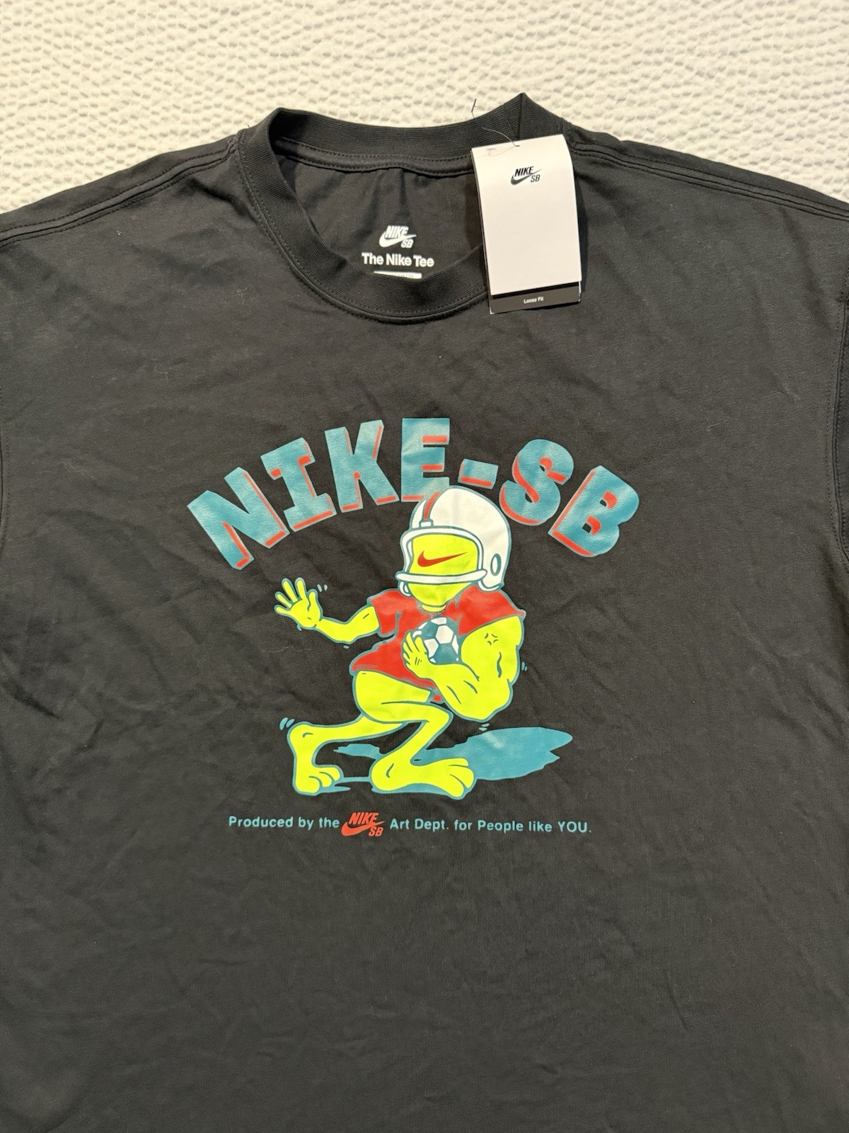 Nike SB T-Shirt Mens Size Large Black Tee Loose Fit Sports Guy NWT Retail $45 gallery