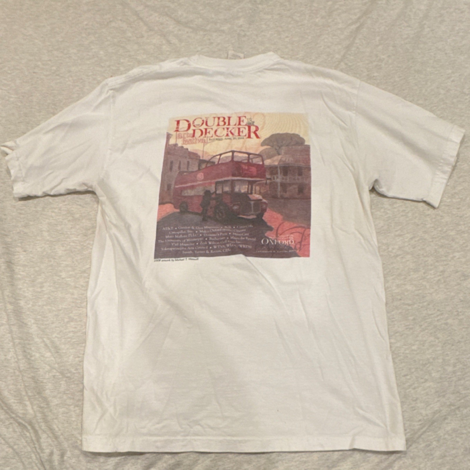 Double Decker Festival Graphic White Cotton Men's T-Shirt Medium gallery