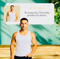 Insta Slim Men’s Slimming Compression Tank Top Shapewear Black White