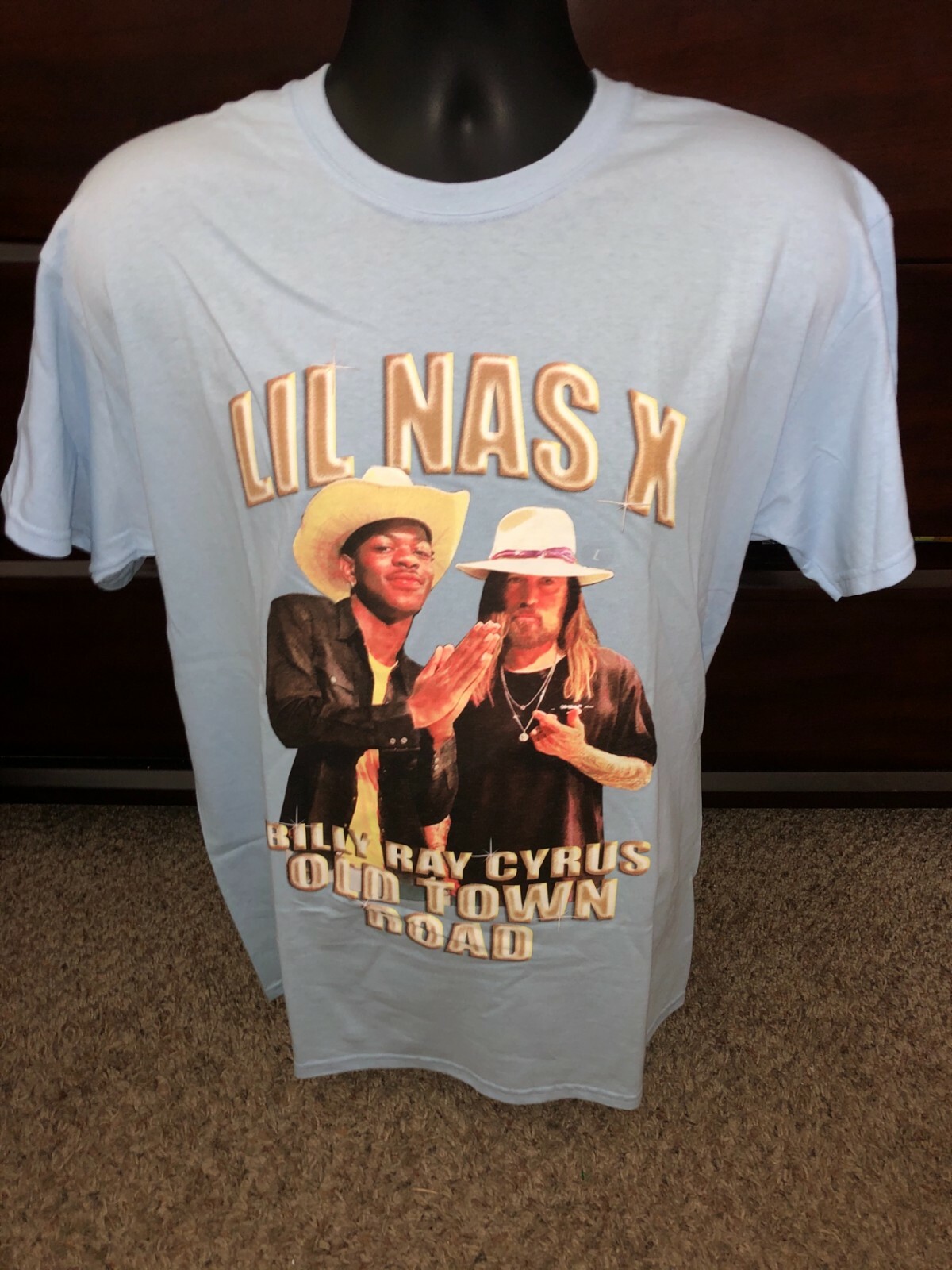 The Thread Shop Mens Lil Nas X Casual Light Blue Graphic Tee T Shirt Size Large