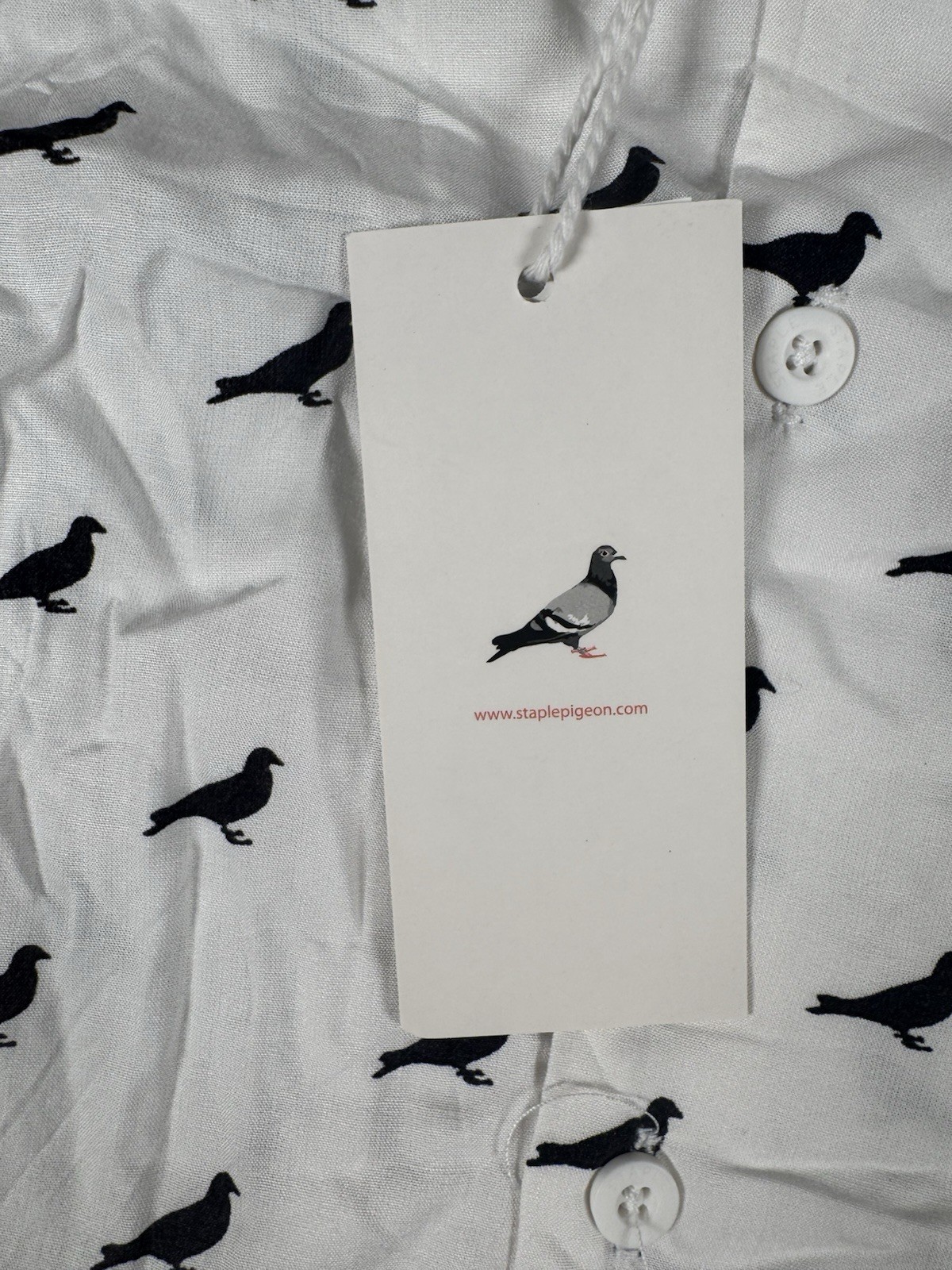 New Staple Pigeon Shirt Men XL All Over Print Bird Button Up Streetwear Rayon gallery