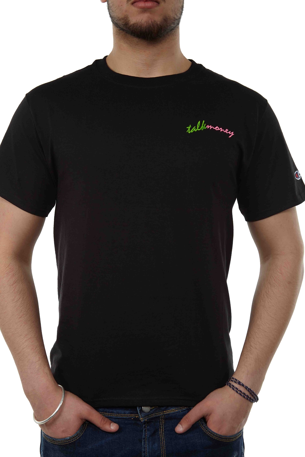 Talk Money Champion Short Sleeve Tee Mens Style : T425-BLACK/GREEN/PINK gallery