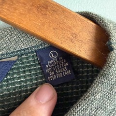 American Eagle Mens LG Green Waffle Longsleeve 2000s 100% Cotton Shirt Sweater
