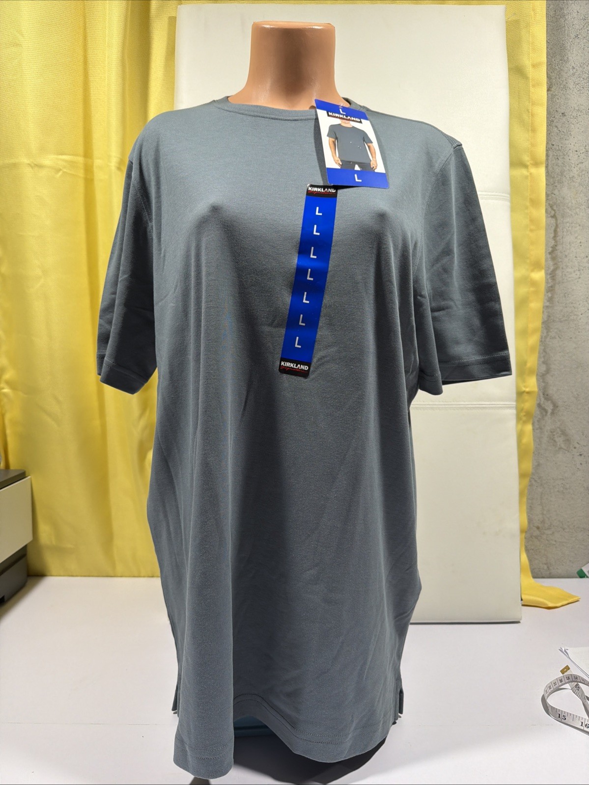 Kirkland Signature Shirt Pima Cotton Tee Mens Large Green Short Sleeve Crew Neck gallery