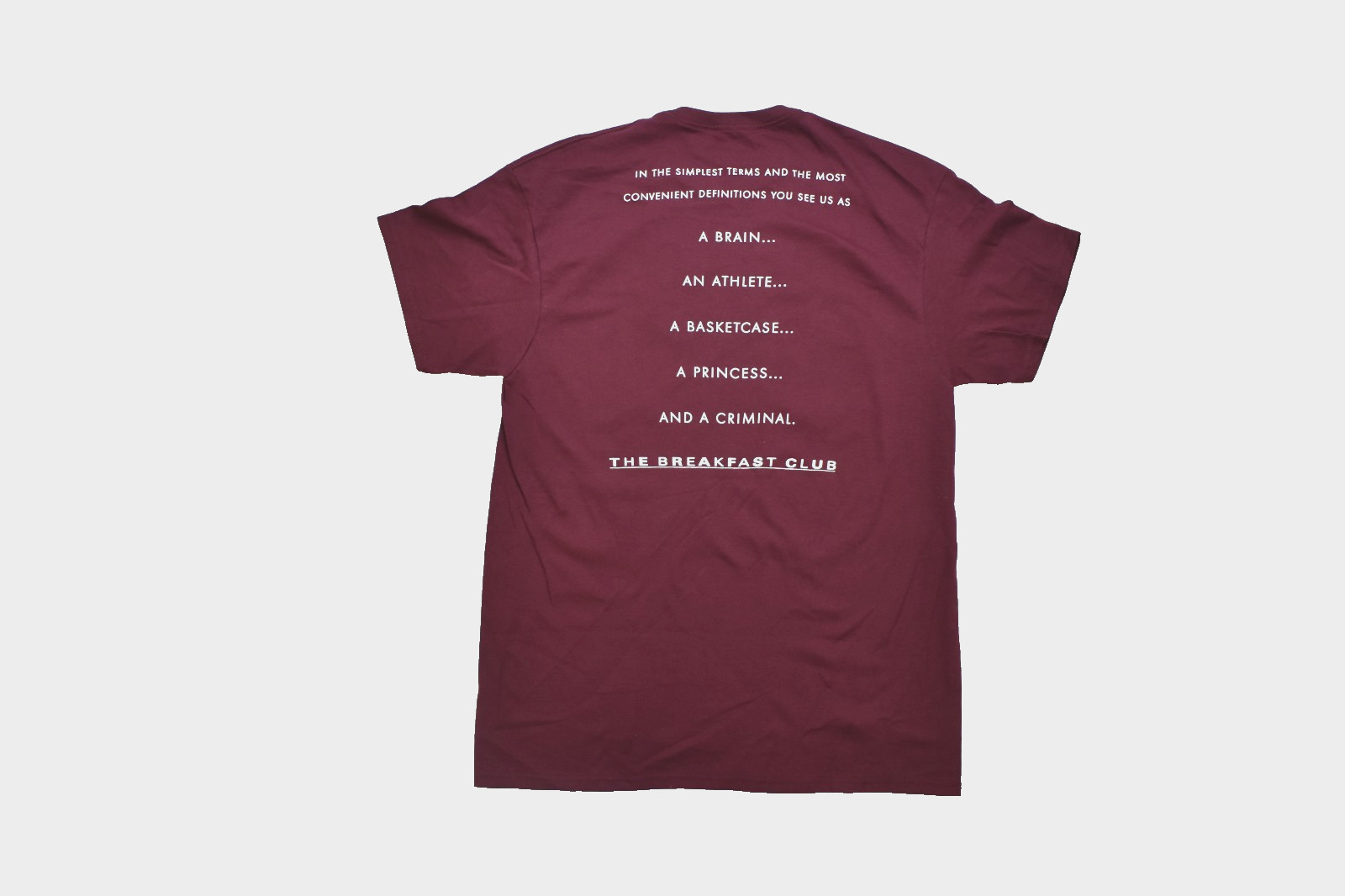 The Breakfast Club Classic Movie Poster Graphic Maroon Adult Shirt New Large gallery