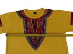 Men’s African print yellow Dashiki short-sleeve t-shirt size XL