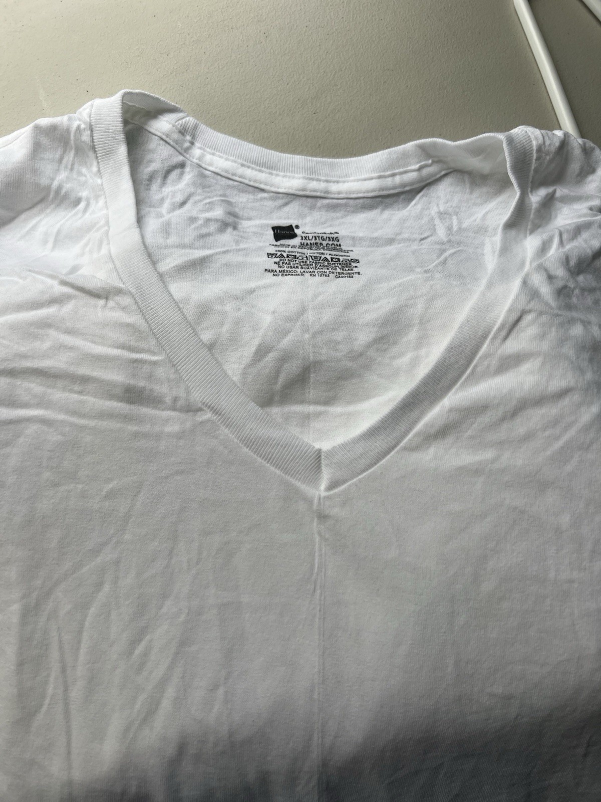 Basic White Short Sleeve T-Shirts Men’s 3XL Comfort soft, Set Of 3 One V Neck gallery