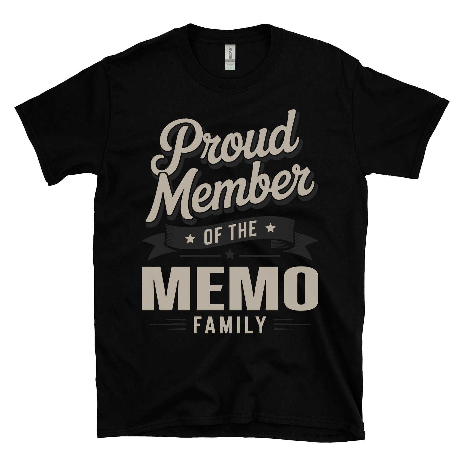 PROUD MEMBER OF THE MEMO FAMILY T-SHIRT surname last name heritage ancestry