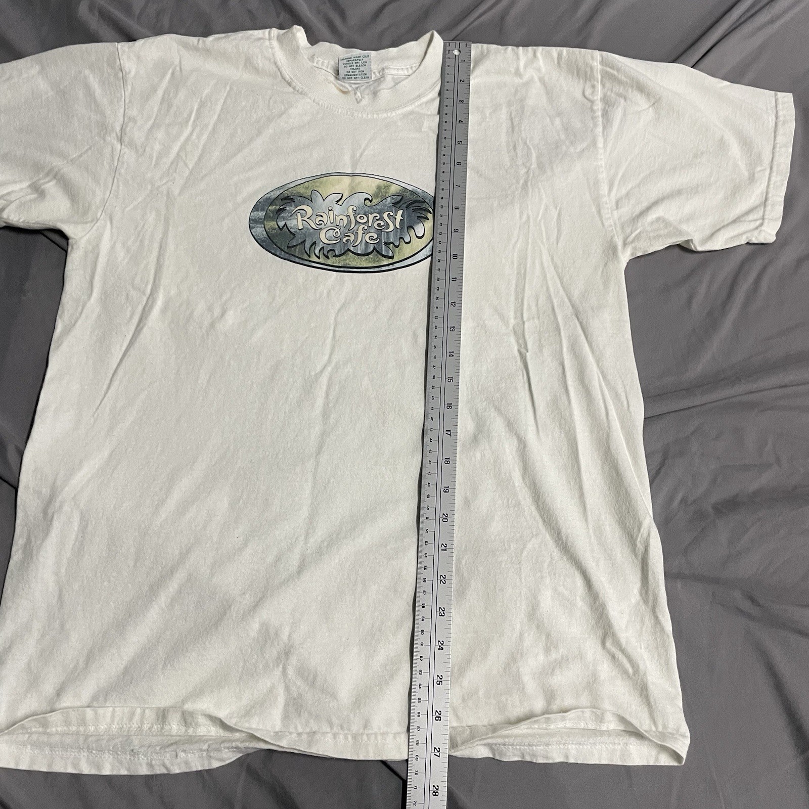 Vintage 90s Rainforest Cafe White T Shirt Size L Made In USA Cotton Restaurant gallery