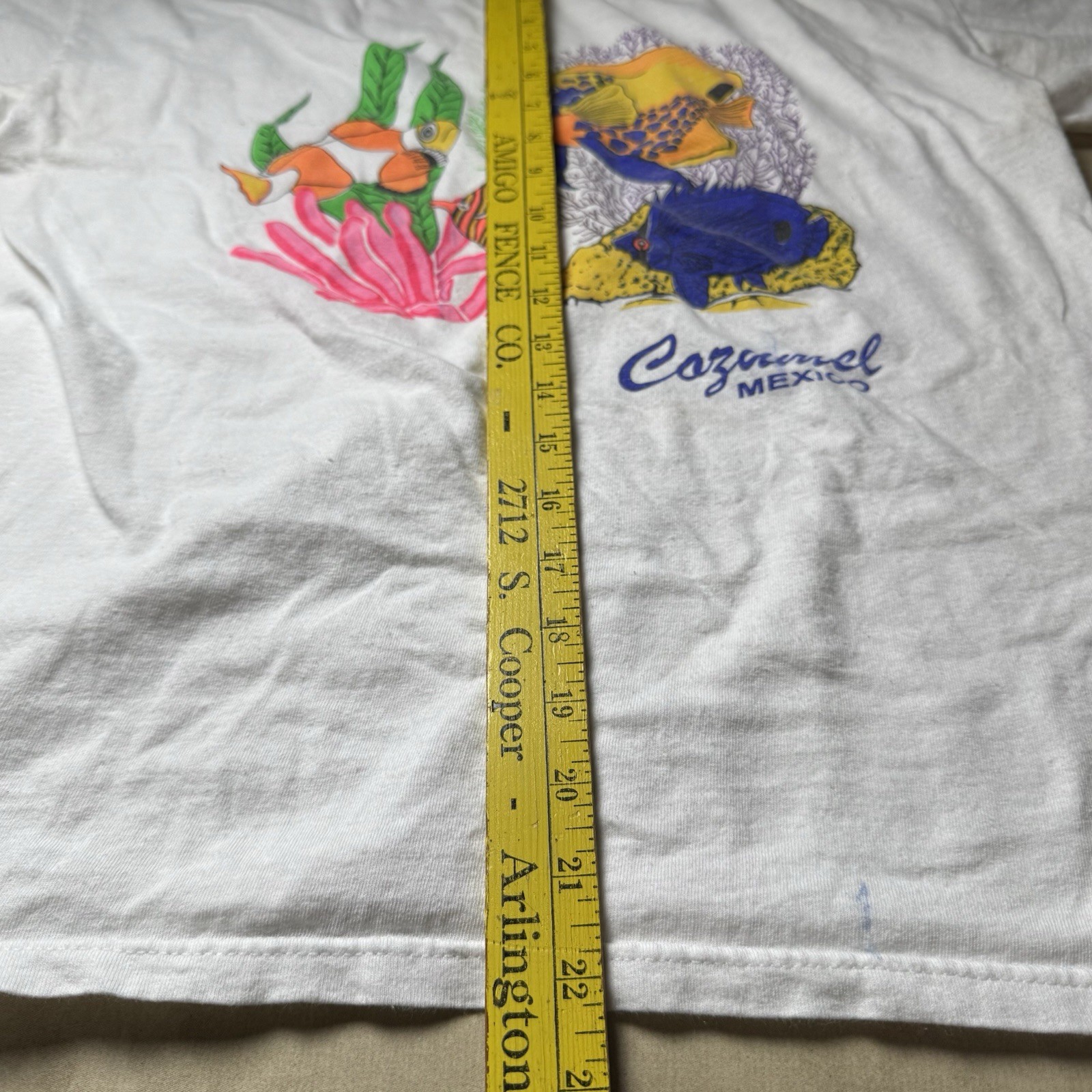 Vintage Cozumel Mexico Tropical Fish T-Shirt M M&O Knits Made In Mexico gallery